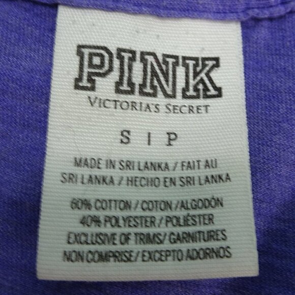 Victoria's Secret Pink Purple T-Shirt Small - Picture 3 of 4